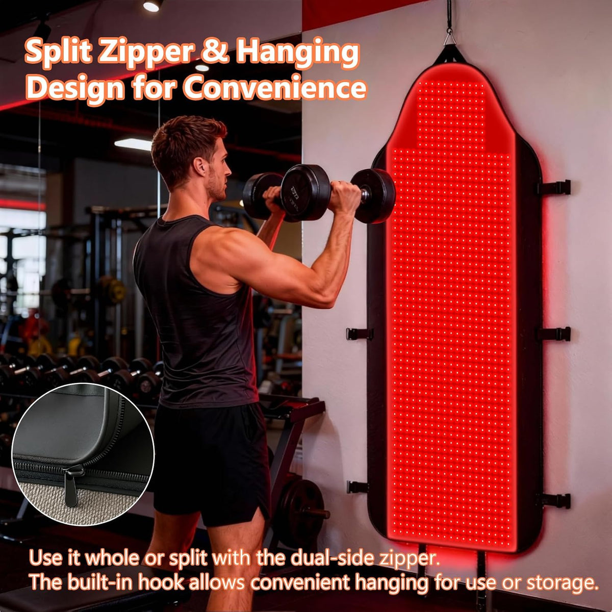 2026 Red Light Therapy for Body, 74.8" × 35" Hangable Red Light Therapy Mat Full Body with 2704 Leds, 660Nm & 850Nm Dual Wavelength, TPU Material, Timer & Adjustable Intensity