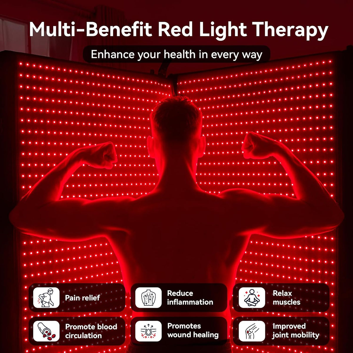 Extra Large Red Light Therapy Mat, 2570 High-Density Leds Full Body Red Light Therapy, 660Nm & 850Nm Dual Wavelengths, Foldable Red Light Therapy Blanket with Timer,74.6" X 33.3"