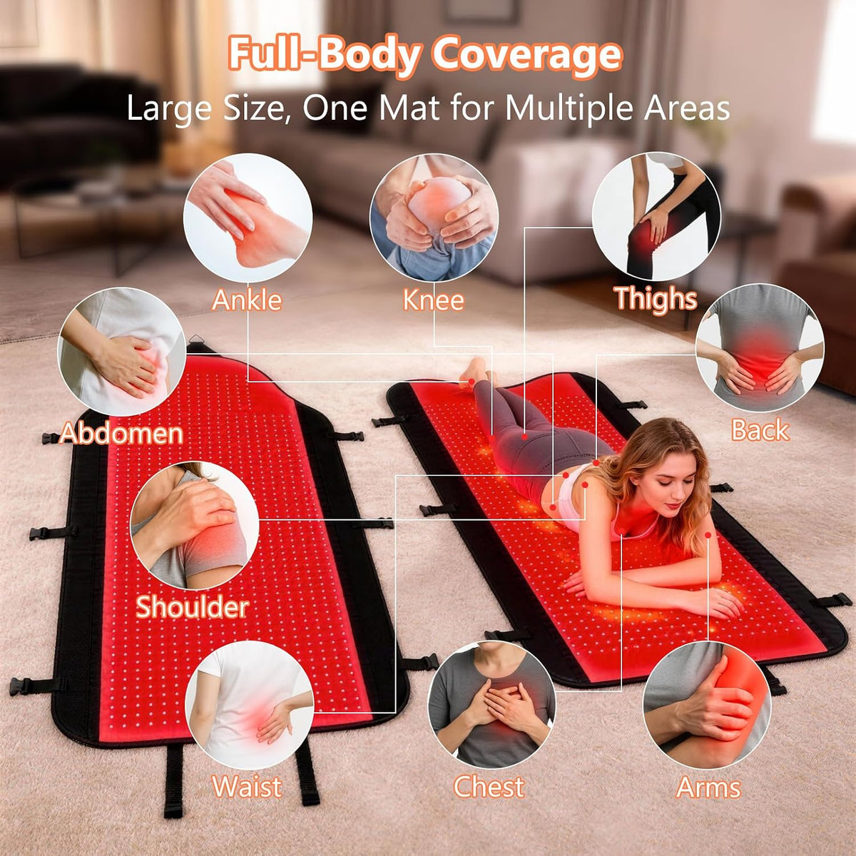 2026 Red Light Therapy for Body, 74.8" × 35" Hangable Red Light Therapy Mat Full Body with 2704 Leds, 660Nm & 850Nm Dual Wavelength, TPU Material, Timer & Adjustable Intensity