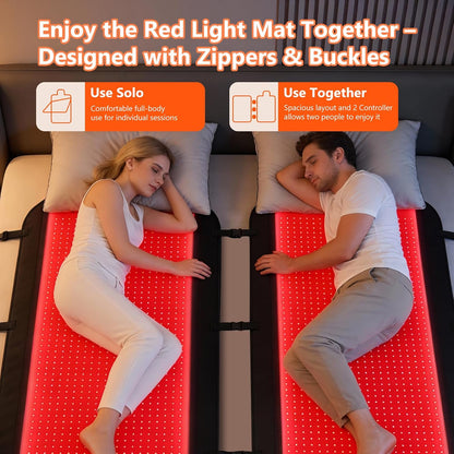 2026 Red Light Therapy for Body, 74.8" × 35" Hangable Red Light Therapy Mat Full Body with 2704 Leds, 660Nm & 850Nm Dual Wavelength, TPU Material, Timer & Adjustable Intensity