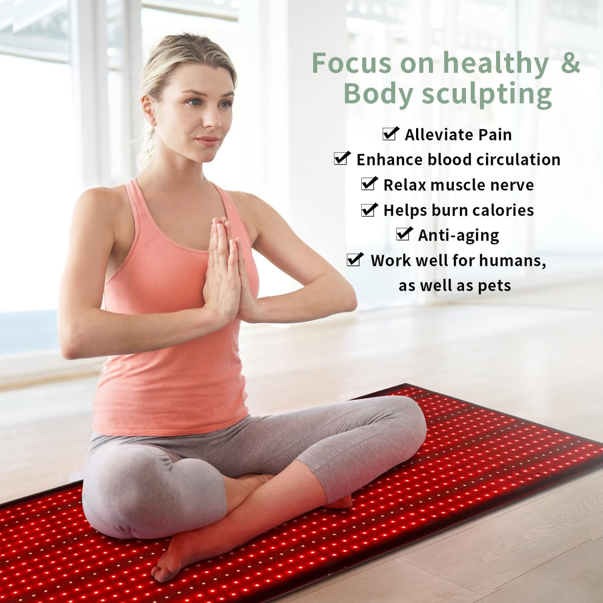 Red Light Therapy Mat Device for Full Body, near Infrared Light Therapy Blanket with Timer,Infrared Light Therapy for Body Shoulder Waist Back Knee Pain Relief