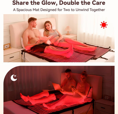 Extra Large Red Light Therapy Mat, 2570 High-Density Leds Full Body Red Light Therapy, 660Nm & 850Nm Dual Wavelengths, Foldable Red Light Therapy Blanket with Timer,74.6" X 33.3"